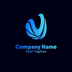 Abstract V letter logo design