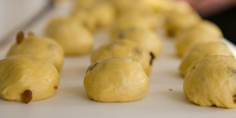 Dough for maritozzi with raisins