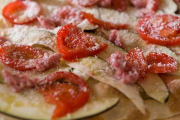 Closeup of focaccia romana