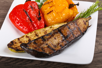 Grilled vegetables - eggplant, zucchini and pepper