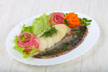 Herring with potato and onion