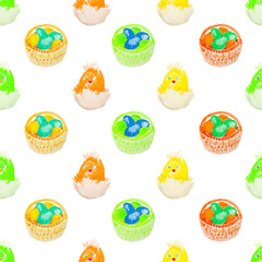 easter eggs in a basket pattern