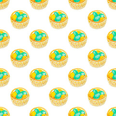 easter eggs in a basket pattern