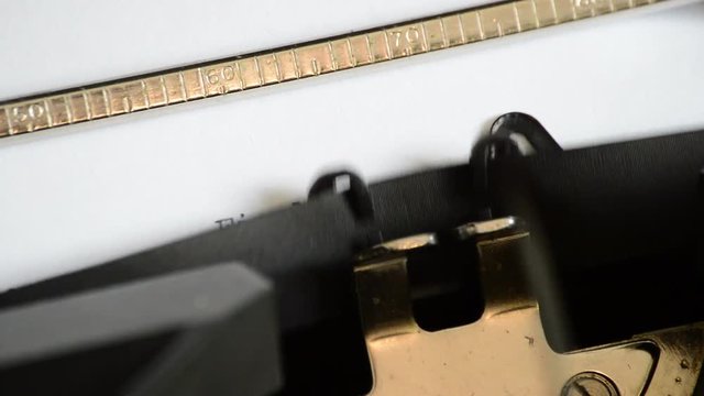 Typing the expression Final Part with an old manual typewriter