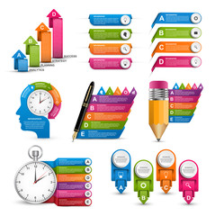 Collection infographics. Design elements. Infographics for business presentations or information banner.