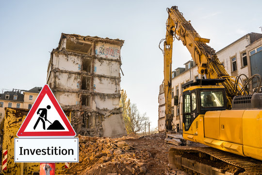 Abriss Investition Schild