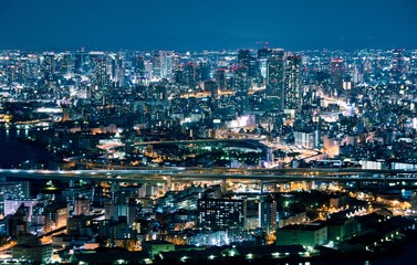 Fototapeta na wymiar Osaka city at night
