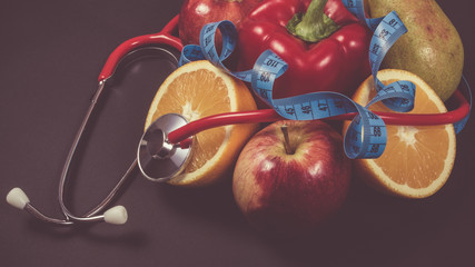 Healthy diet, weight loss - concept of healthy eating.