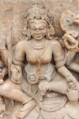 Fototapeta na wymiar A sculpture of Durga in Abhaneri