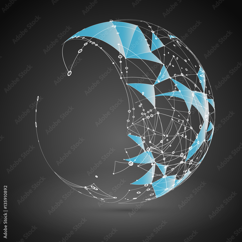 Aufkleber abstract geometric polygonal shape. futuristic technology vector science background. connecting dots