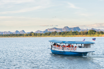 The boat in Mekong river Nakhonphanom Thailand to Lao