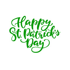 Fototapeta premium St. Patrick's Day lettering. Vector green holiday poster. Isolated