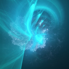 glowing blue curved lines over dark Abstract Background space universe. Illustration