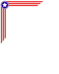frame corner is made in the style of the US flag with empty space for text