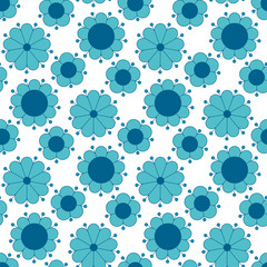 peasant style simple floral pattern on blue color. naive traditi