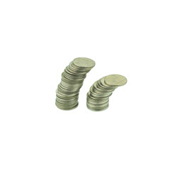 coins stacks isolated on white