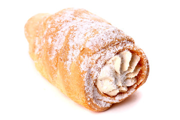 Custard tube filled with cream
