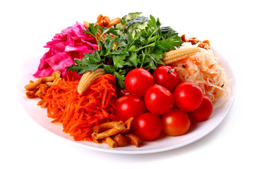 Plate of fresh vegetables