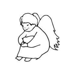 sad Angel cute little man