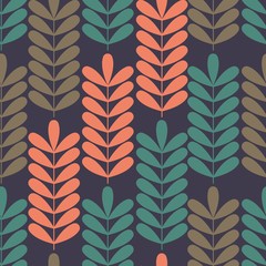 Seamless pattern with stylized branches