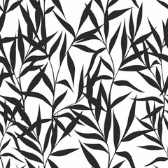 Seamless pattern with leaves on a white background