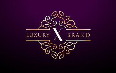 X Letter Logo Luxury.Royal Monogram Design