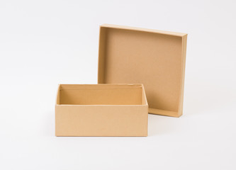 Brown box on white background