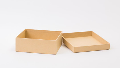 Brown box on white background