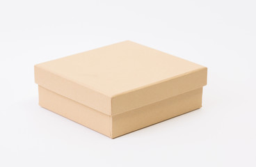 Brown box on white background