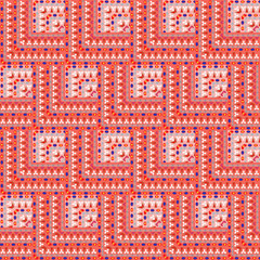 seamless bright geometric  abstract pattern with motley tiles