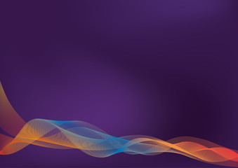 Abstract color lines on a purple background