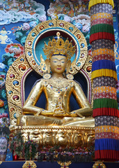 Buddha statues in a Tibetan monastery