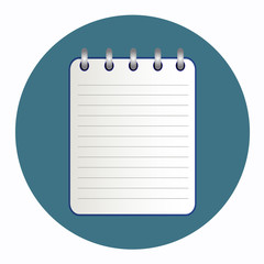 Icon of notebook blue color