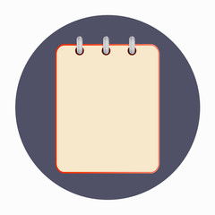 Icon of notebook on blue background