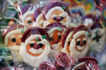 Christmas lollipops at christmas market