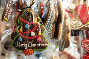 Christmas gingerbreads at christmas market