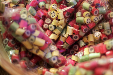 Fototapeta na wymiar Colorful candies on market stand
