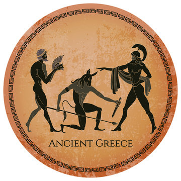 Ancient Greece scene. Classical Ancient Greek style