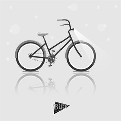 Retro black bike. Cycling concept. Bicycle. Vector bright illustration. Trendy style for graphic design, logo, Web site, social media, user interface, mobile app.