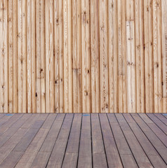 terrasse bois avec éclairage intégré, fond lambris avec noeuds 