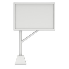 Billboard blank for outdoor advertising poster. Trade show booth. 3d render isolated on white background
