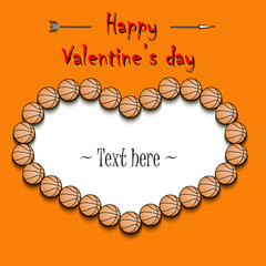 Valentine's Day and Frame from basketball balls