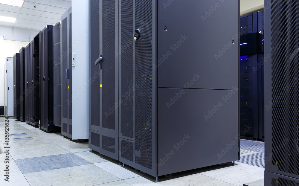 Poster supercomputer clusters in the room of modern data center