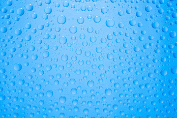 Water drops on blue background