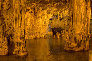 Scenic view of Neptune's cave. Sardinia. Italy