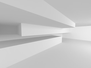 White empty interior. Abstract architecture background