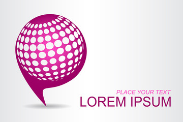 Logo stylized spherical surface with abstract shapes
