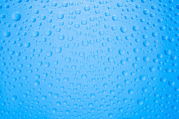 Water drops on blue background