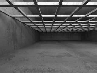 Concrete architecture background. Abstract empty dark room