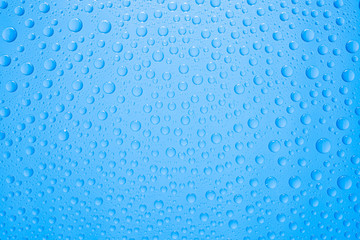 Water drops on blue background